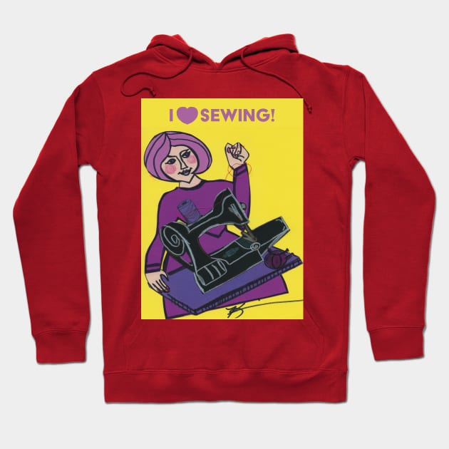 I LOVE SEWING Hoodie by KRitters